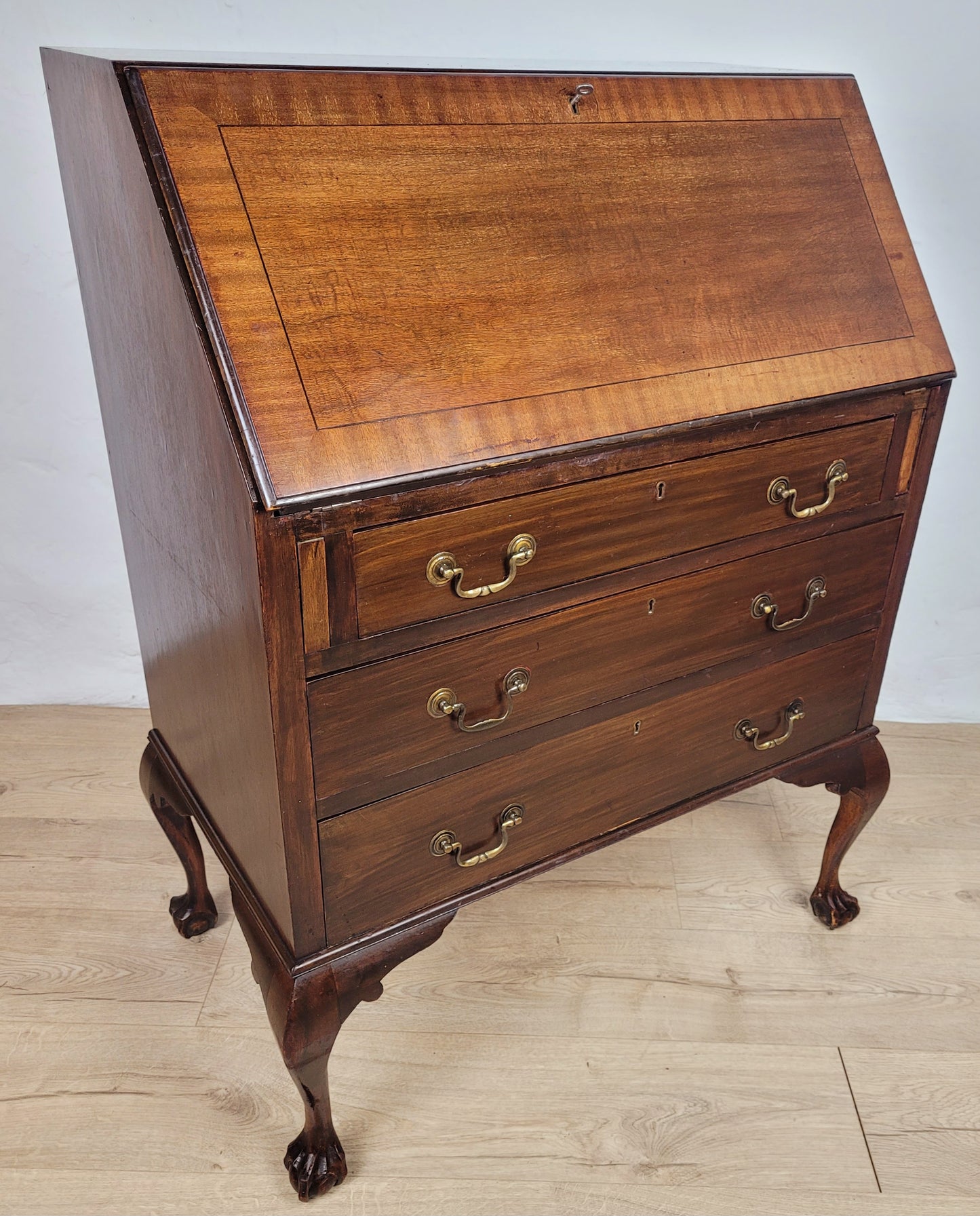 Edwardian Writing Bureau Desk Claw and Ball Feet Key Lockable Delivery Available