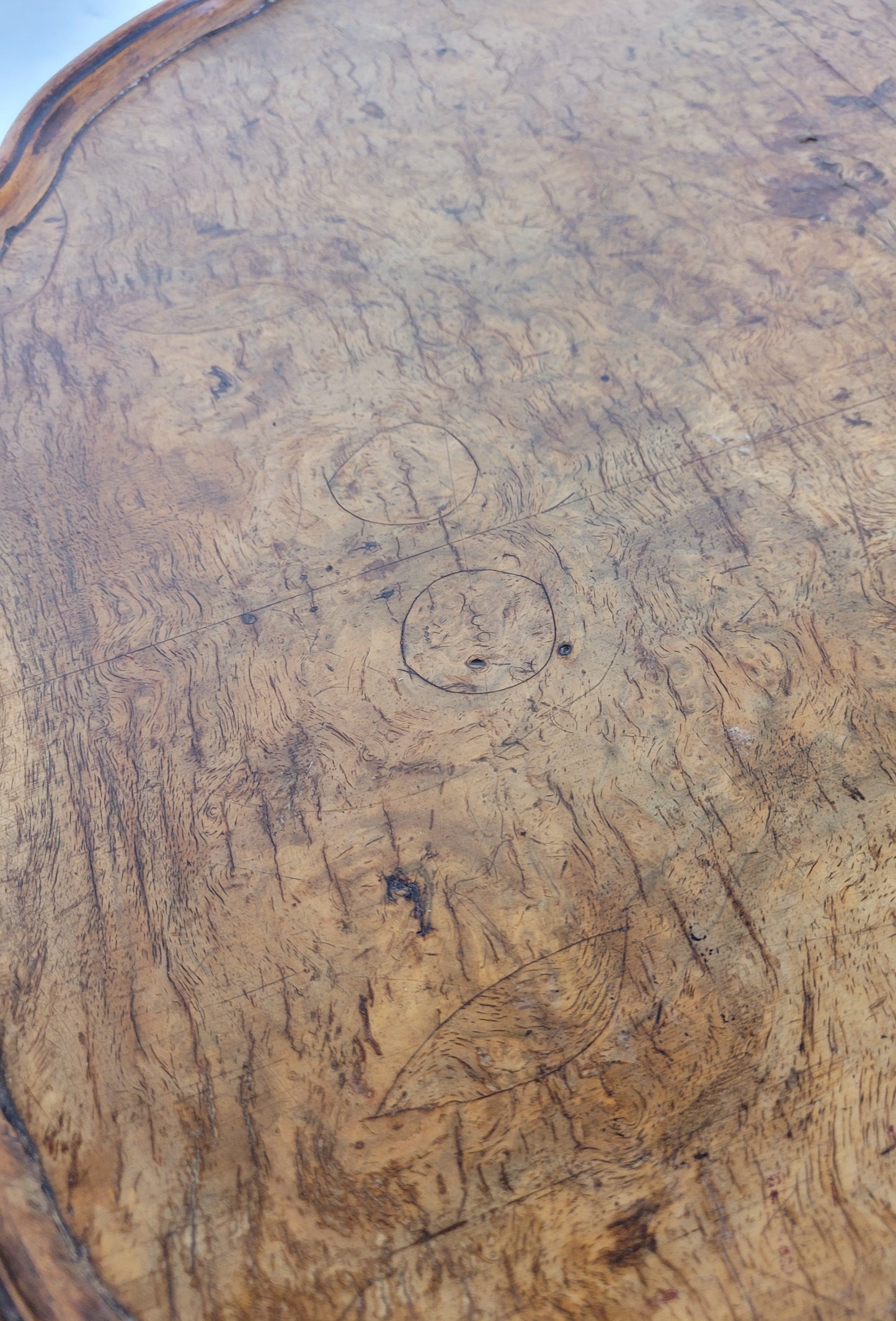 Walnut Coffee Side Table Circular Scalloped Cabriole Carved Postage Available