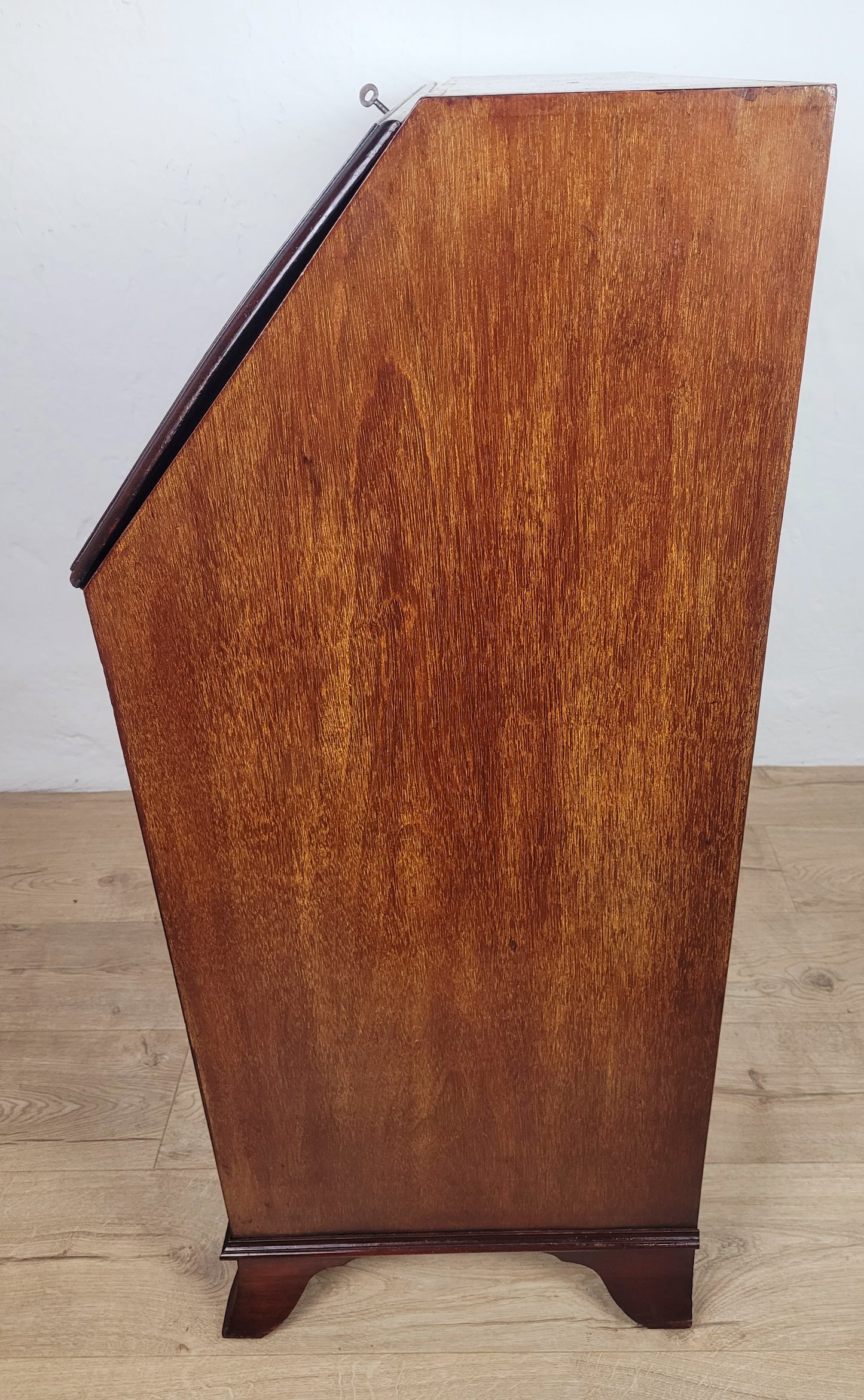 Edwardian Writing Bureau Desk Leather Crossband Antique 1910S Delivery Available