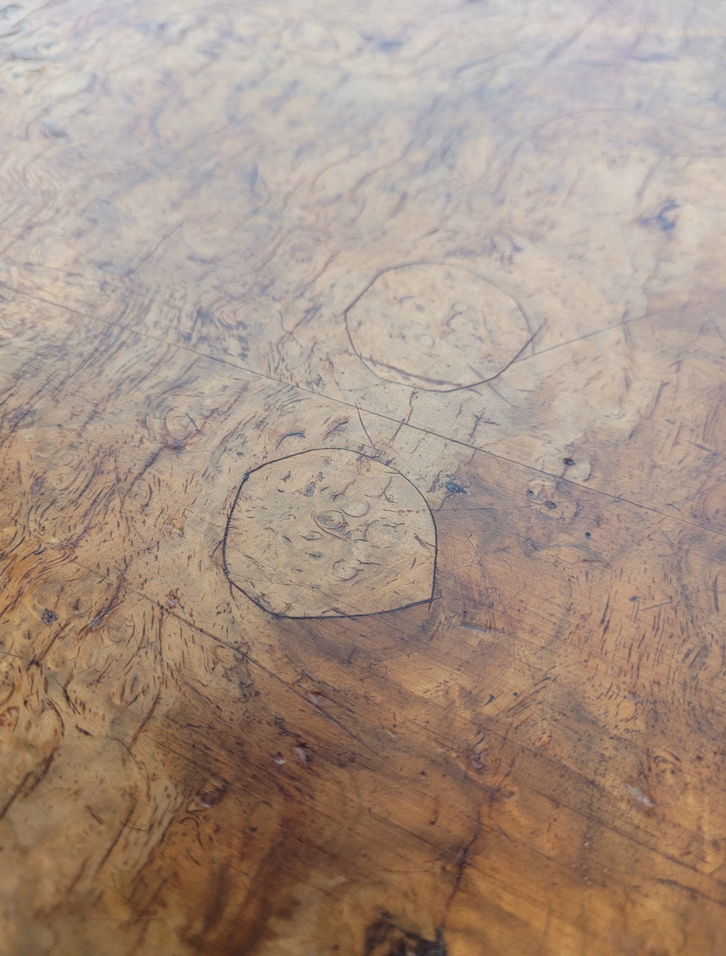 Walnut Coffee Side Table Circular Scalloped Cabriole Carved Postage Available