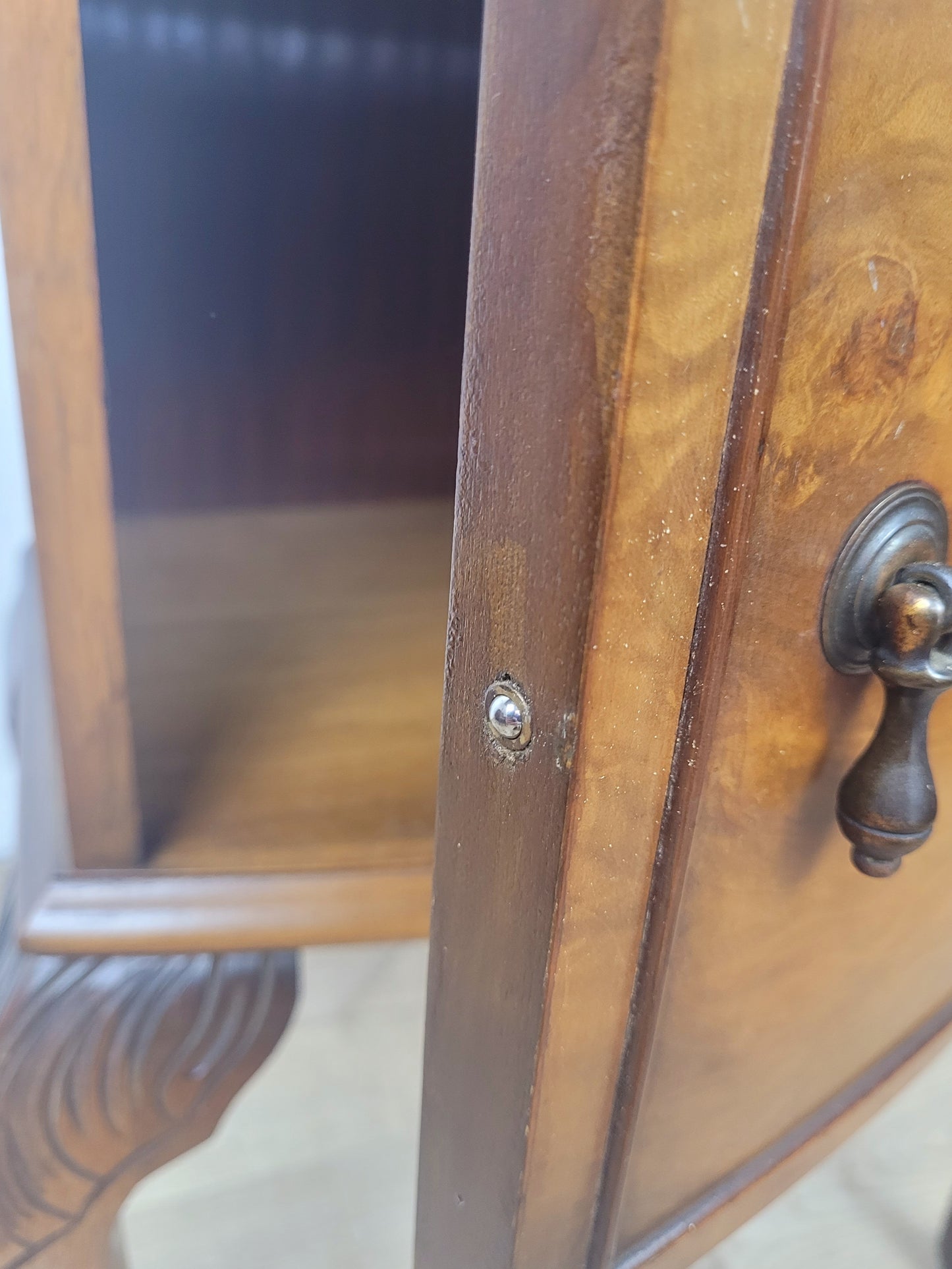 Vintage Walnut Bedside Cabinet Mid 20th Century Cabriole Legs Postage Available