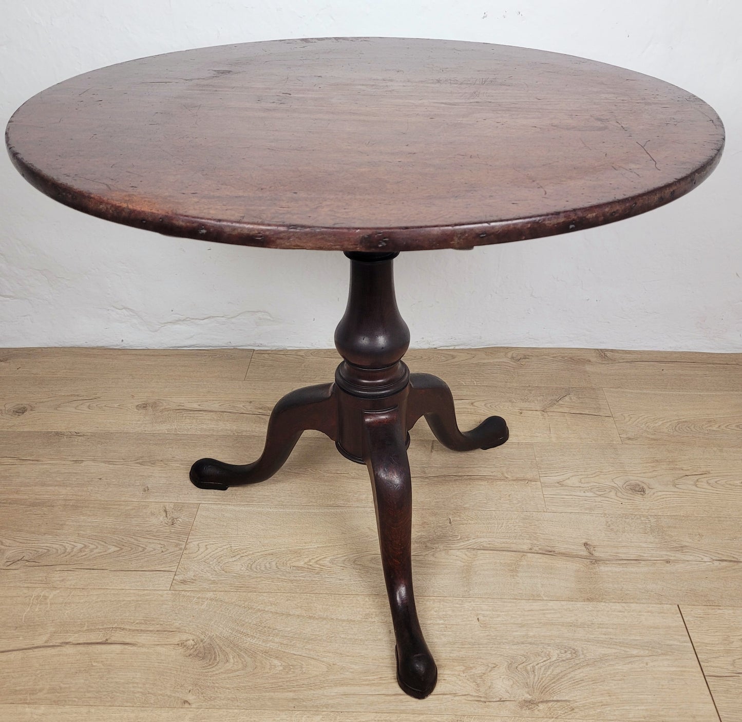 Tilt top Dining Table Circular Bird Cage Pedestal Antique Delivery Available