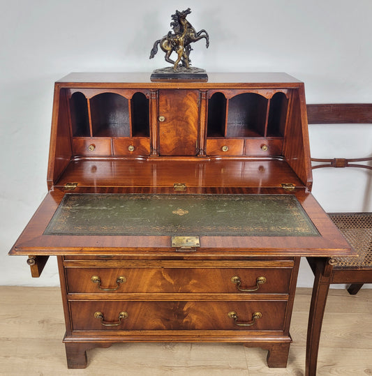 Vintage Writing Bureau Desk Leather 20thC Mahogany 1960s Delivery Available