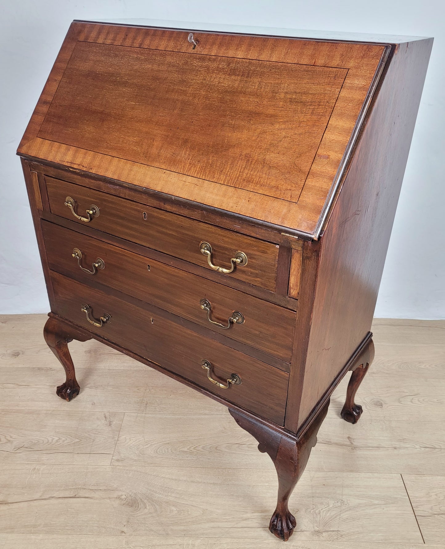 Edwardian Writing Bureau Desk Claw and Ball Feet Key Lockable Delivery Available