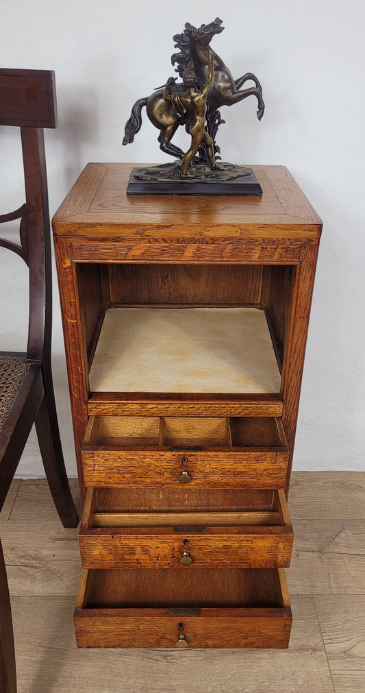 Vintage Bedside Cabinet Oak Mid 20th-Century Country Drawers Postage Available