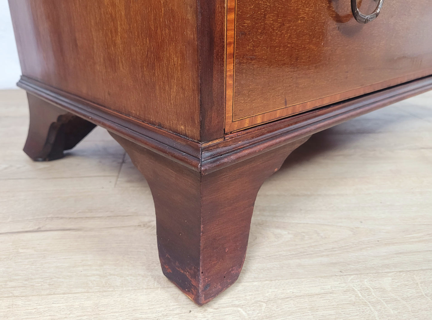 Edwardian Writing Bureau Desk Leather Crossband Antique 1910S Delivery Available