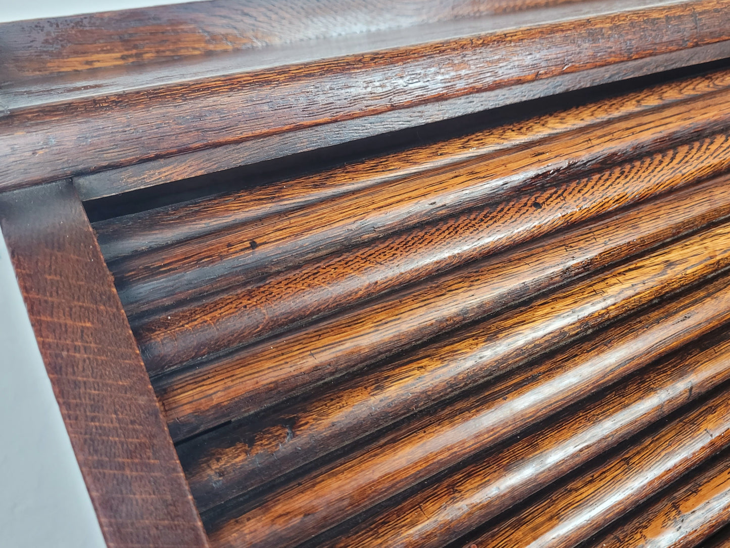 Edwardian Writing Desk Bureau Tambour Roll Top 1910 Oak Delivery Available
