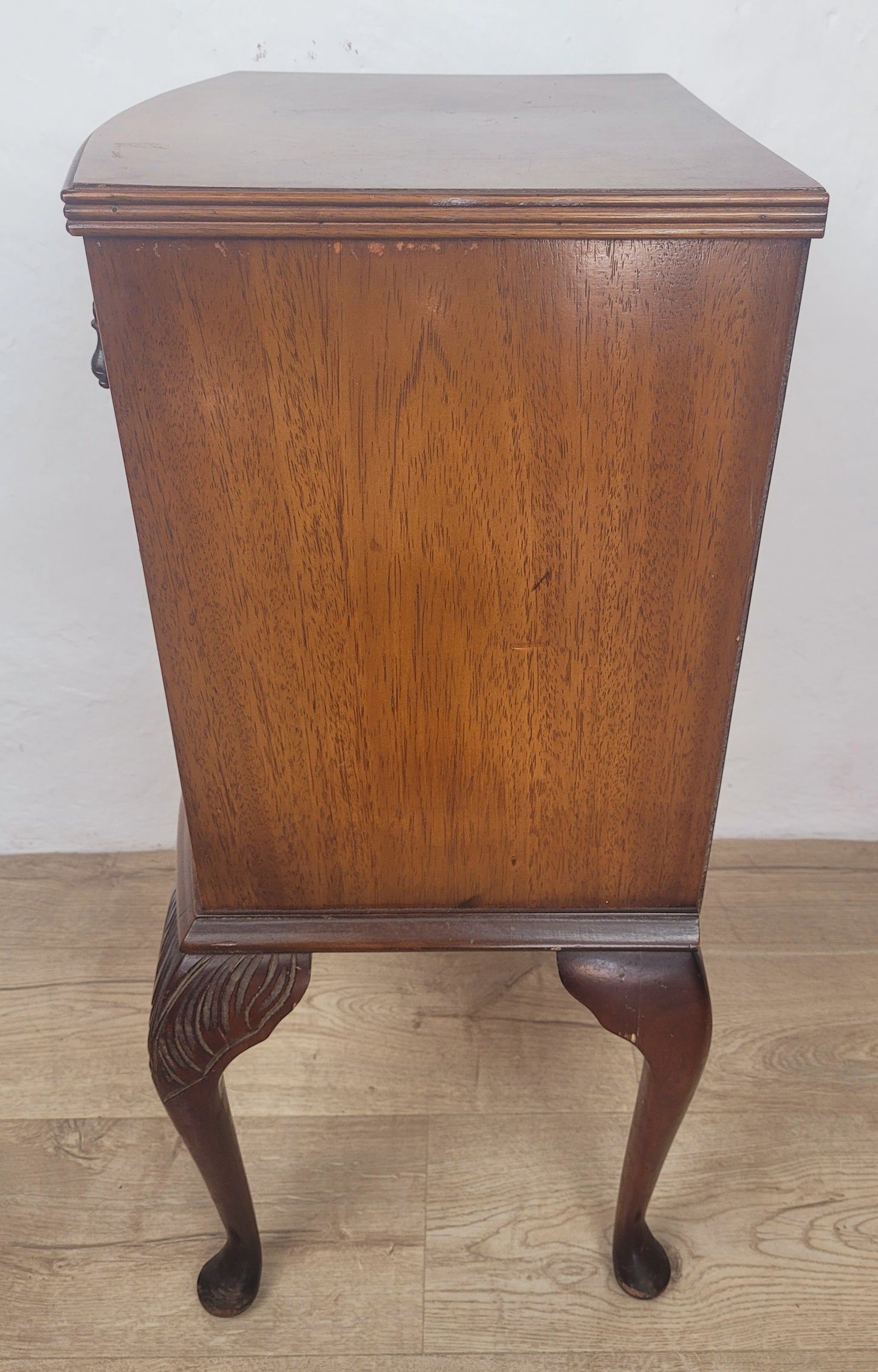 Vintage Walnut Bedside Cabinet Mid 20th Century Cabriole Legs Postage Available