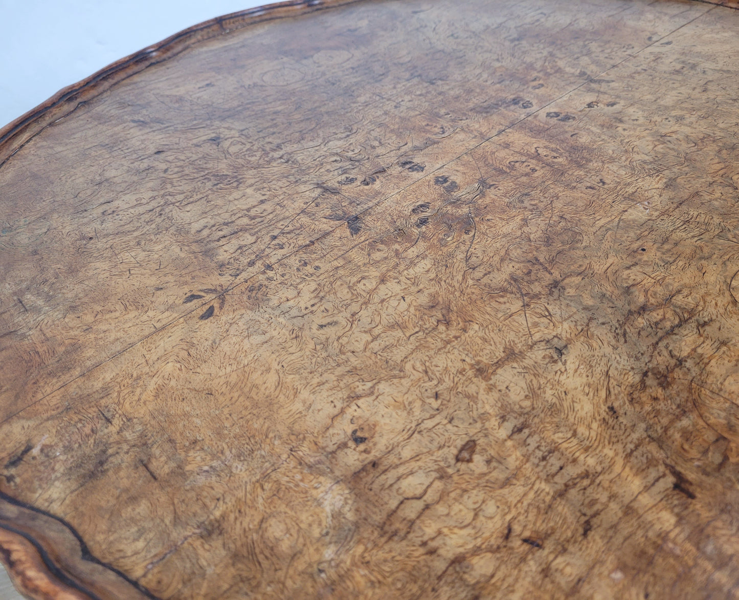 Walnut Coffee Side Table Circular Scalloped Cabriole Carved Postage Available