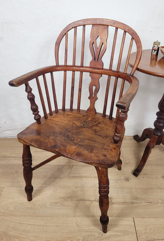 Victorian Windsor Armchair HoopBack Crinoline Stretcher 19thC Delivery Available