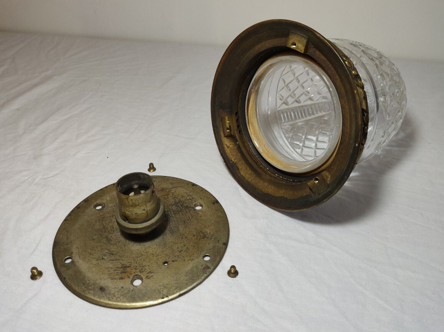 Classic Victorian Repoussé Flush Mount Light Antique