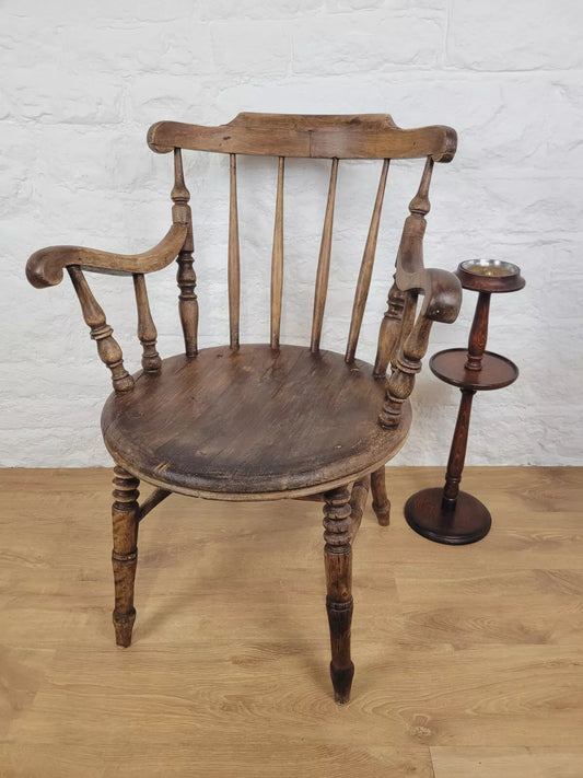 Penny Windsor Elbow Chair Elm Victorian Carver English Postage Available