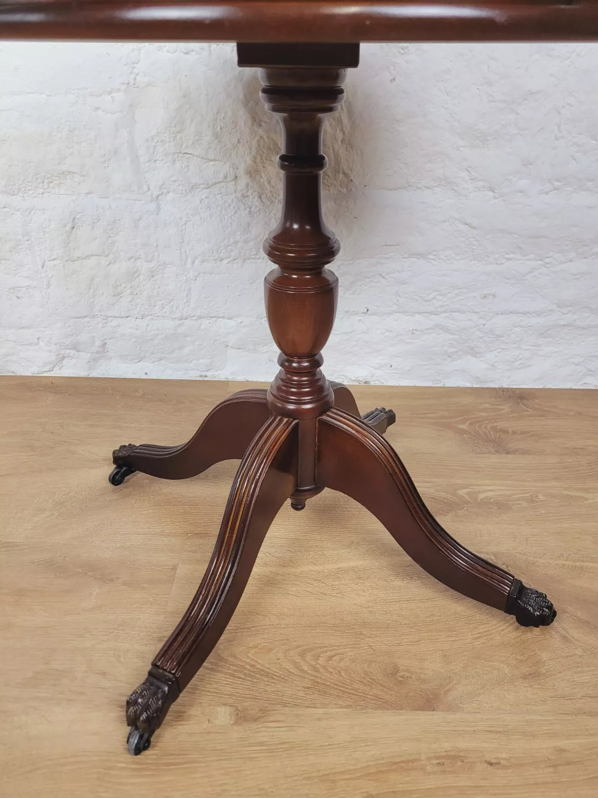 Victorian Drum Side Table Round Inlaid Paw Castors Drawers Postage Available