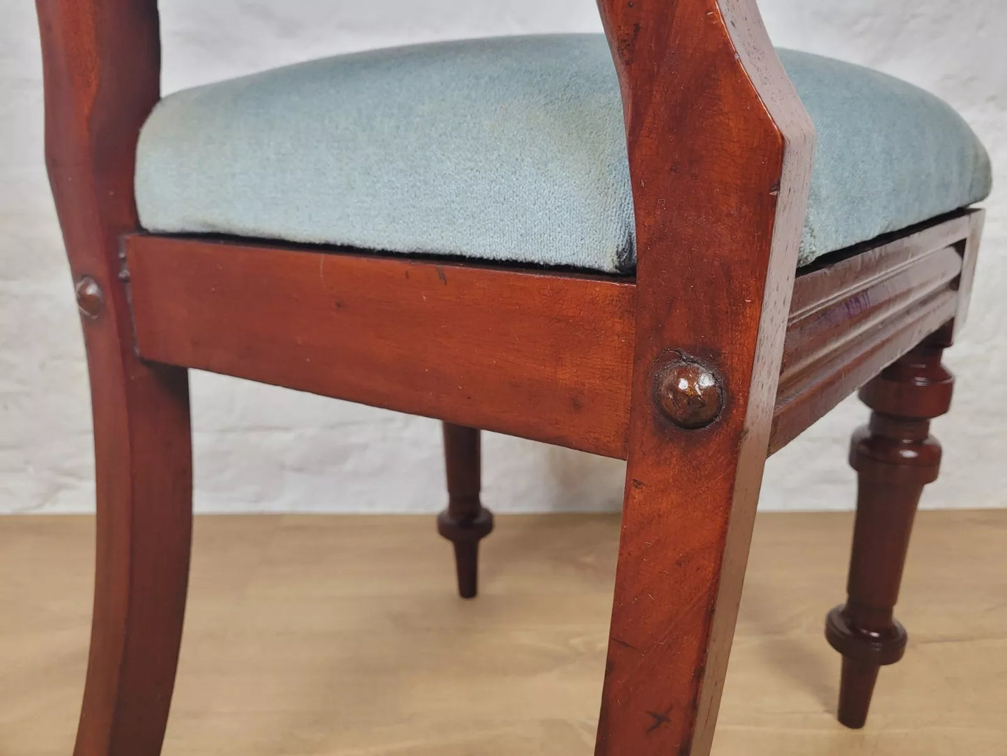 Victorian Dining Chair Balloon Back Upholstered English 19thC Postage Available