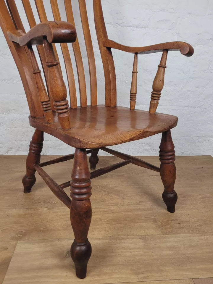 Farmhouse Kitchen Armchair Victorian Country Walnut C19th Delivery Available