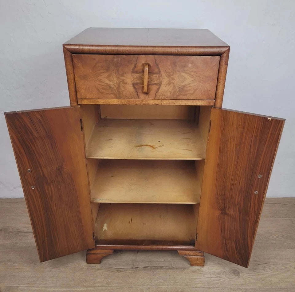 Walnut Cocktail Cabinet Art Deco 1950's Mid Century Vintage Postage Available