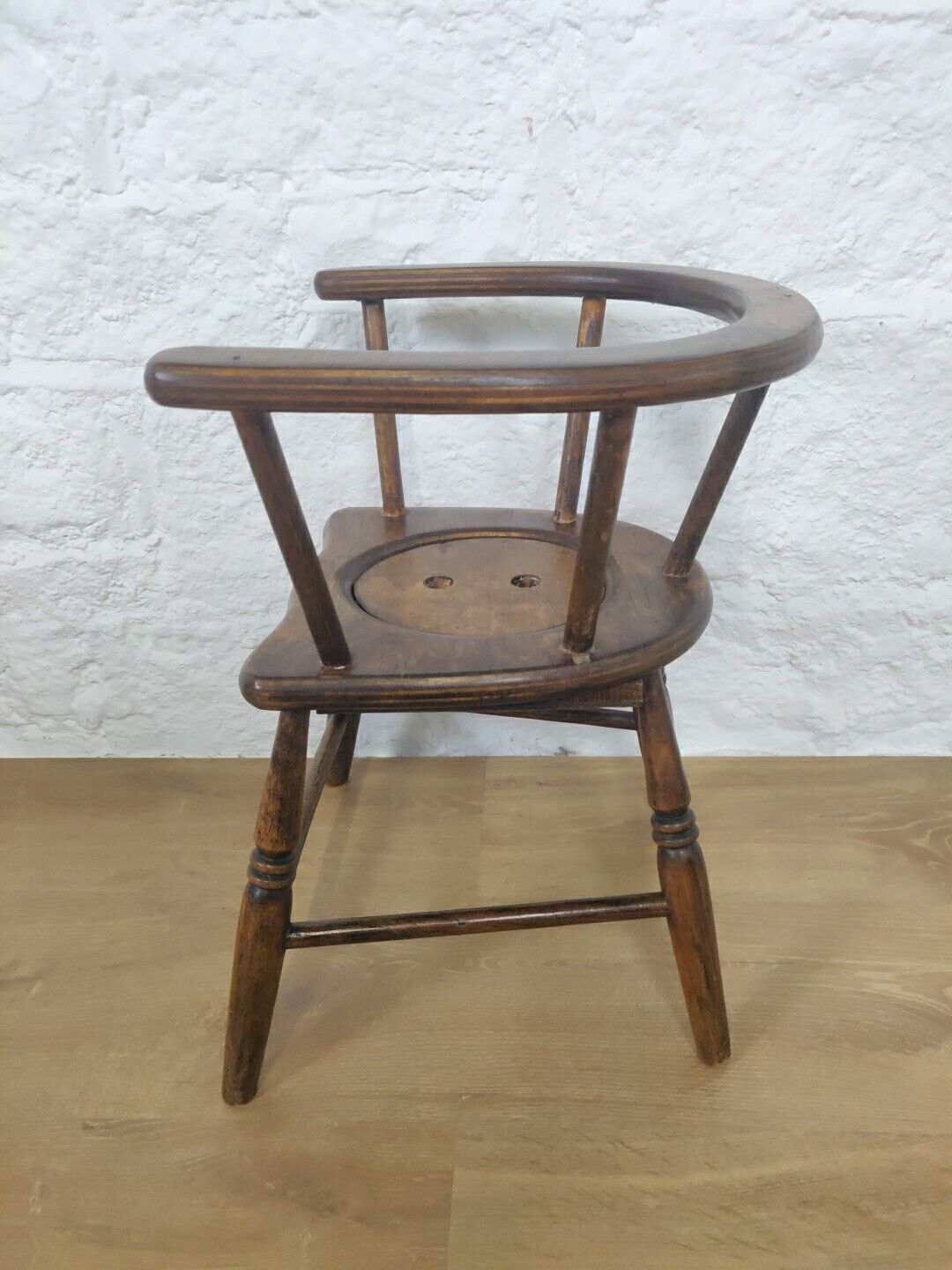 Victorian Child's Potty Chair Beech Spindle Back Postage Available