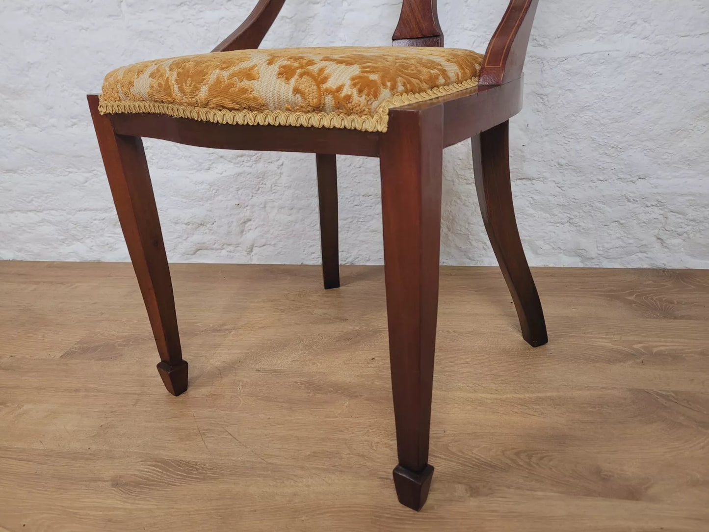 Edwardian Bedroom Chair Inlaid Floral Upholstered Postage Available