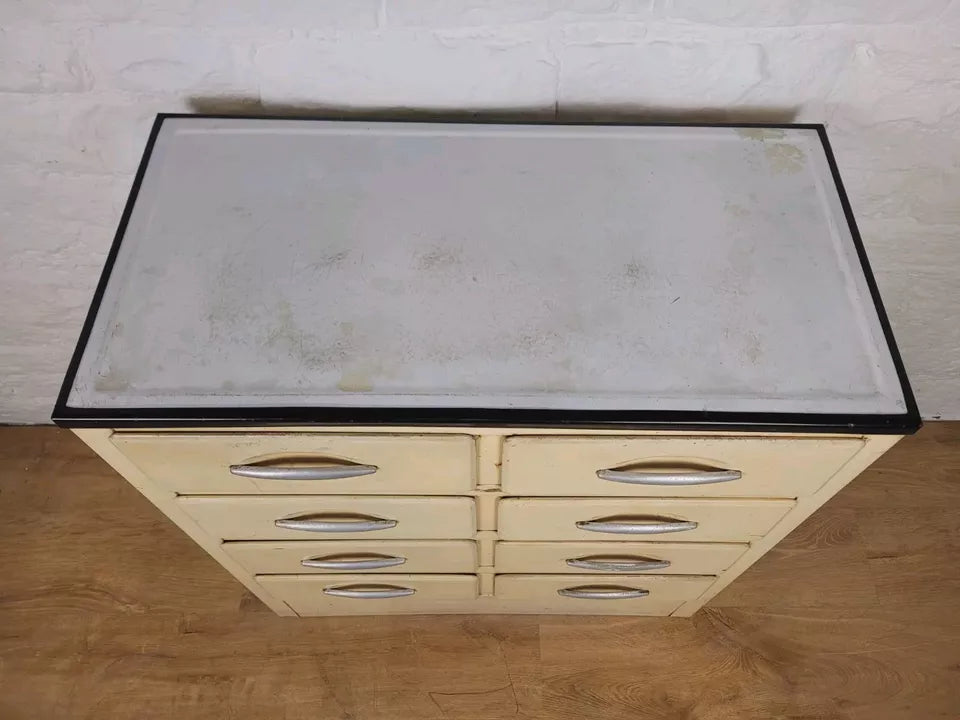 Industrial Metal Tool Cabinet Vintage Drawers Ivory Delivery Available