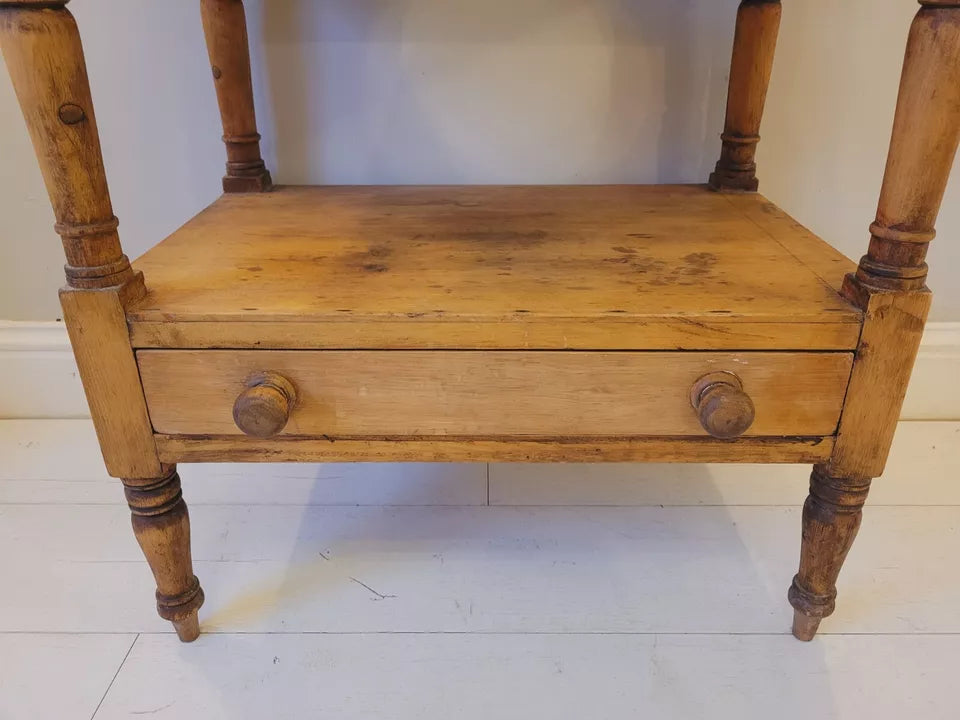 Pine Wash Stand Victorian Carved English 19th Century Country Delivery Available