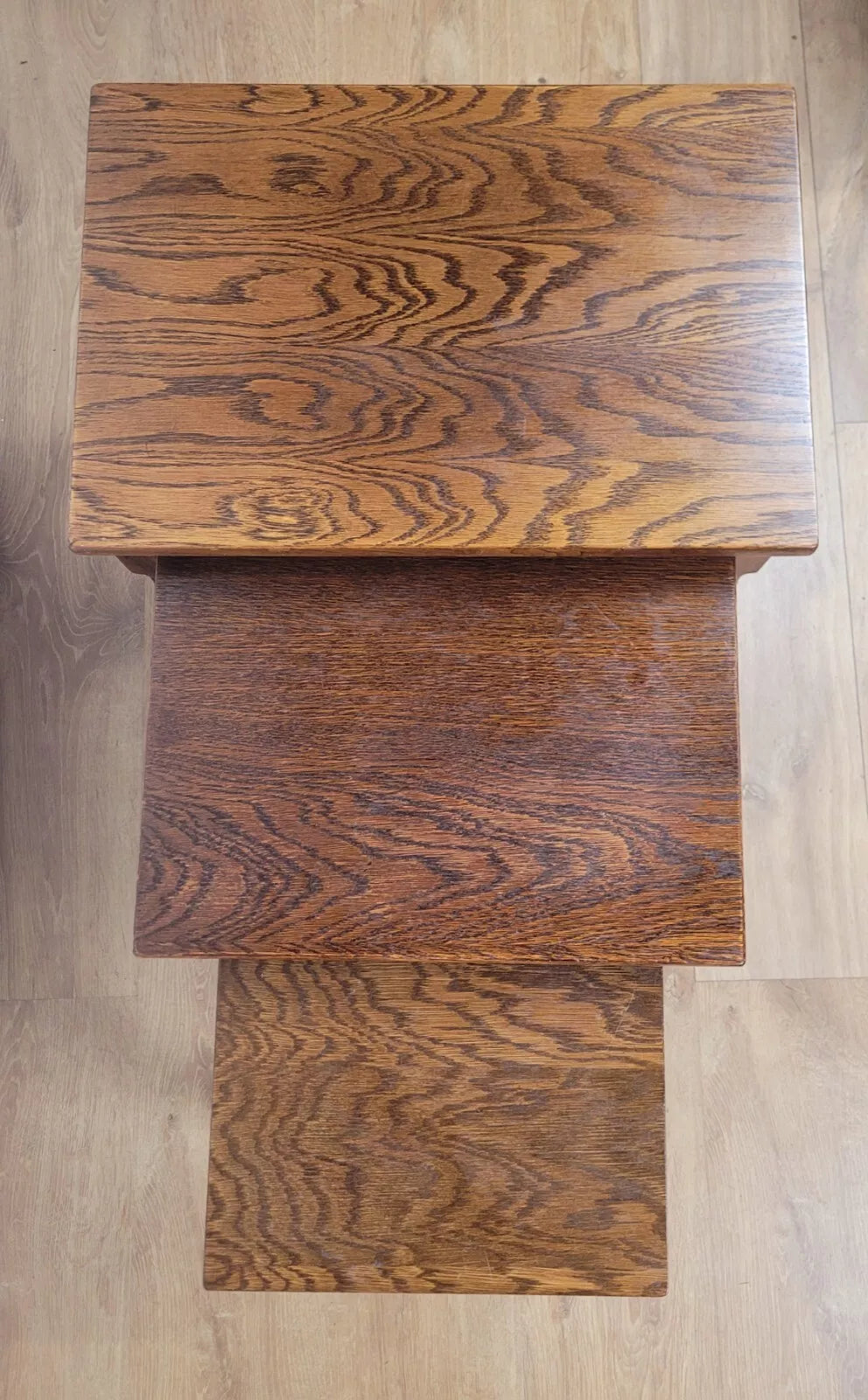 Vintage Nest of Tables Oak Country Rectangular Postage Available