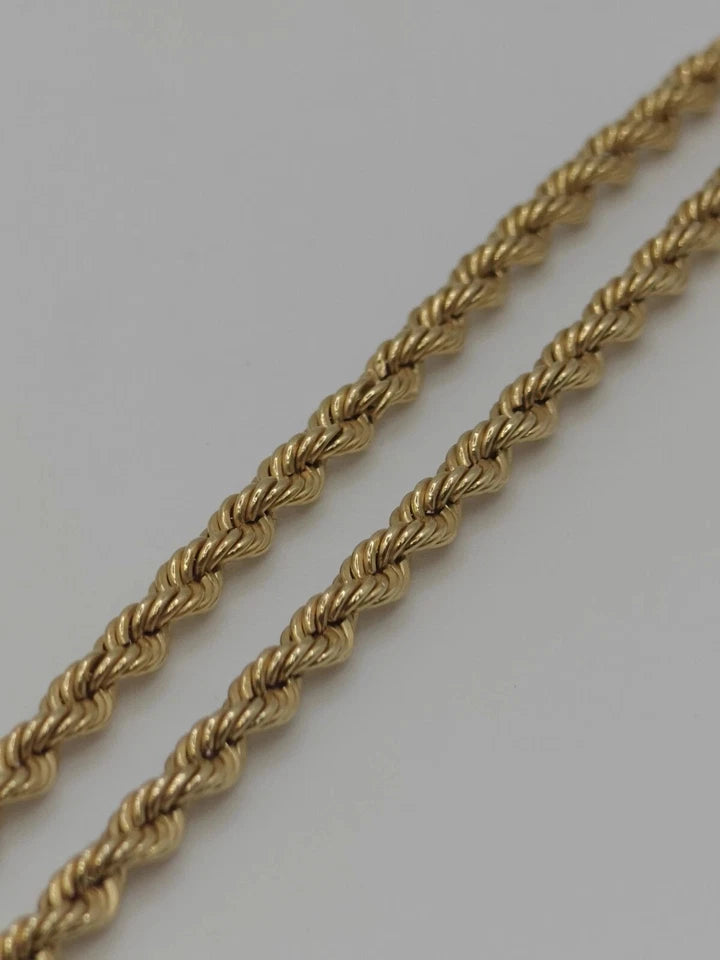 18ct Yellow Gold Rope Twist Necklace 18.5 Inches