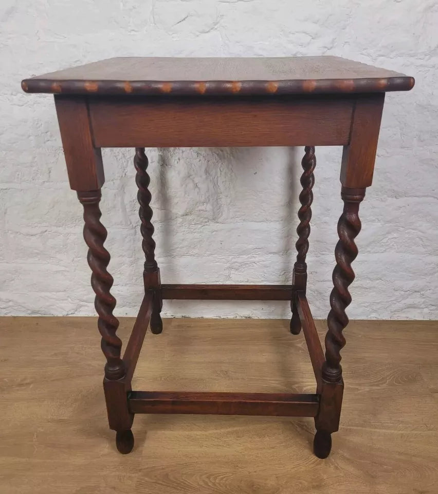 Barley Twist Side Table Pie Crust Country English Mahogany Postage Available