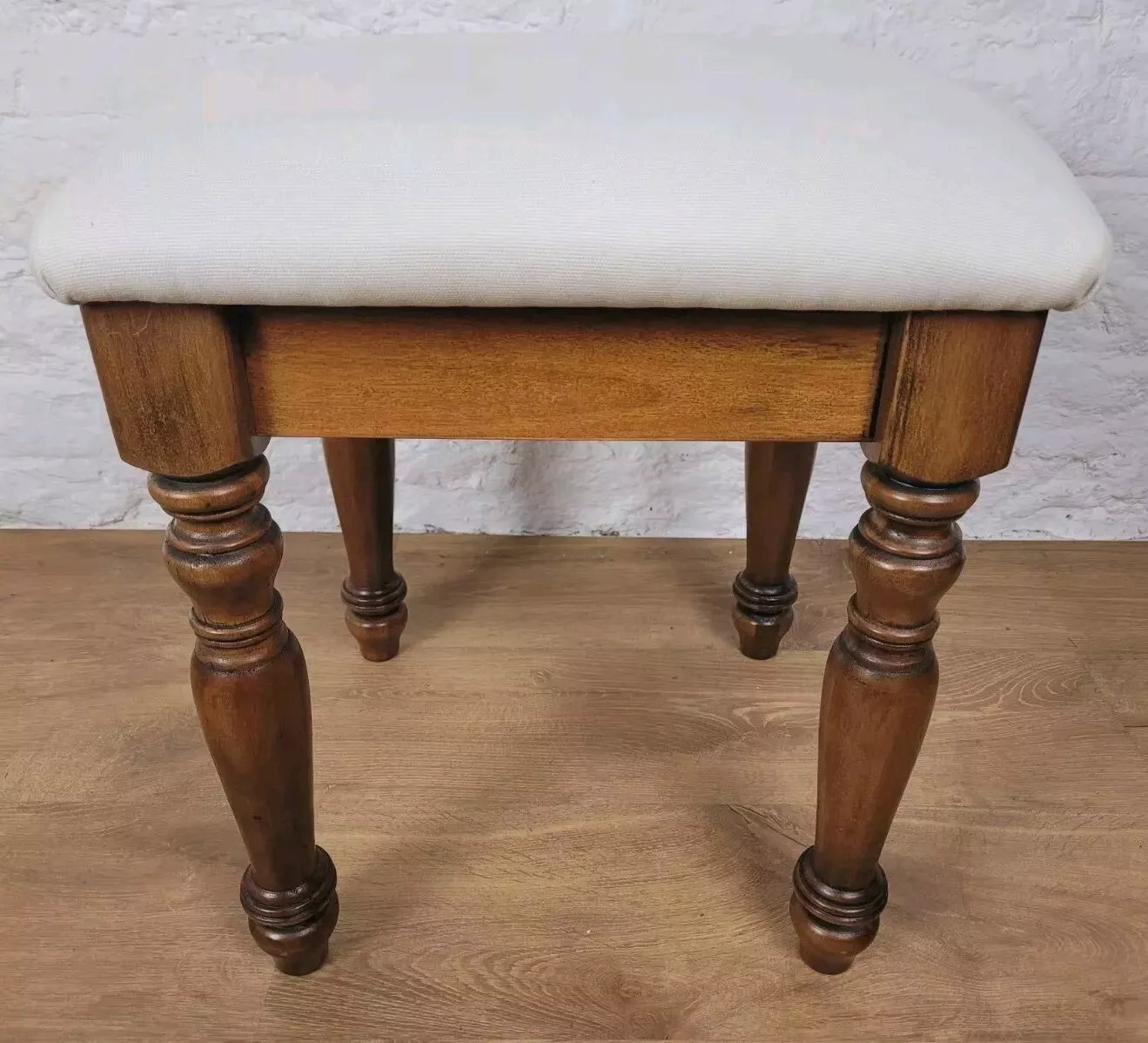 Willis Gambler Dressing Stool Vintage Mahogany Upholstered Postage Available