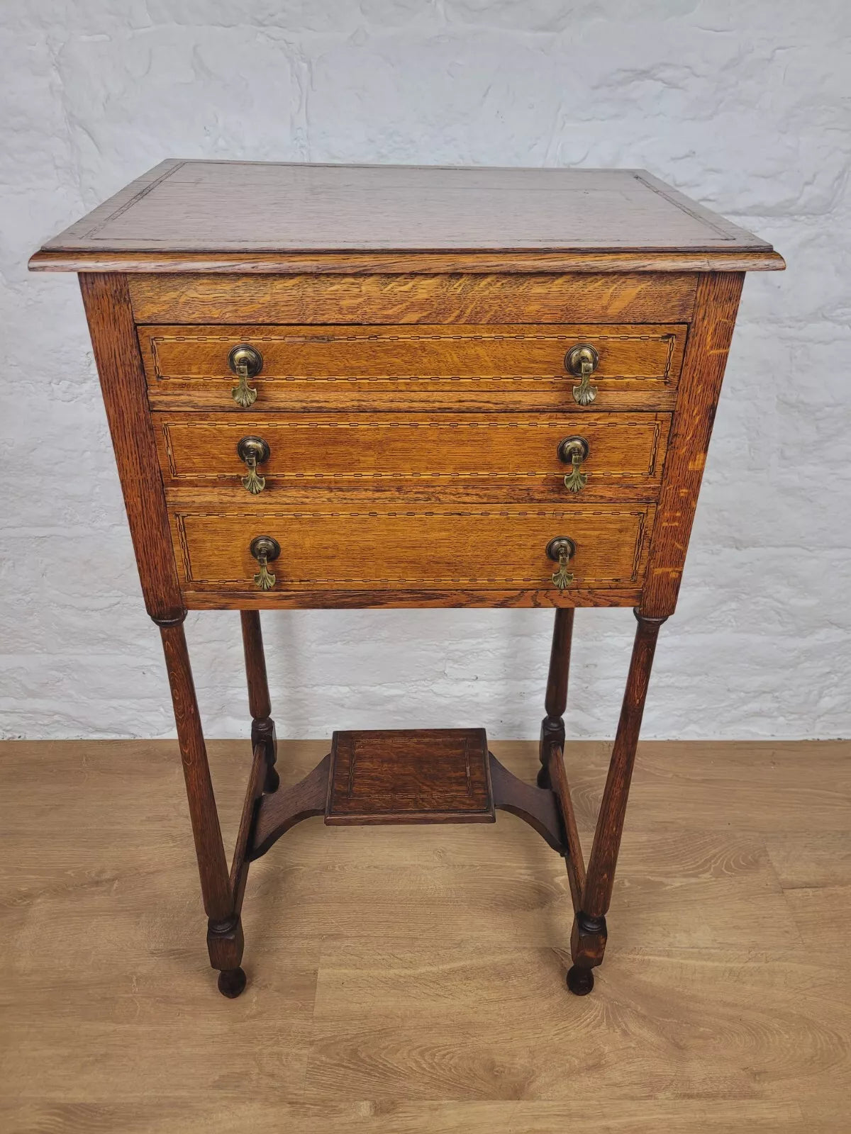 Edwardian Collectors Cabinet Inlaid Oak Graduating Drawers Delivery Available