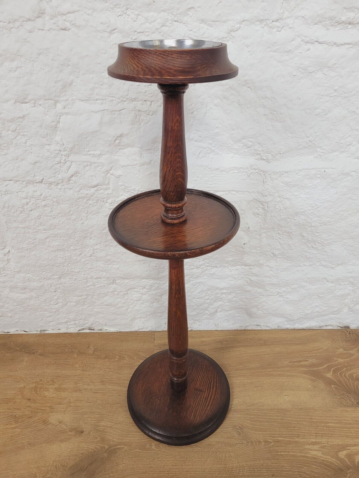 English Smokers Stand Ashtray Shelf Mahogany Victorian Postage Available