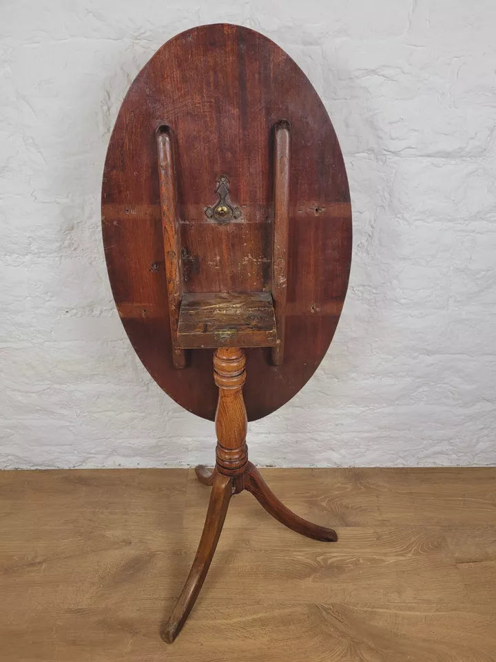 Tripod Tilt Top Table Oval Brass Inset 19th Century Mahogany Postage Available