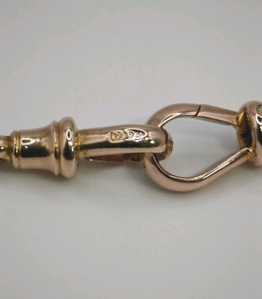 9ct Gold Albert Necklace T-Bar Victorian Charles Daniel Broughton 16.5" Postage