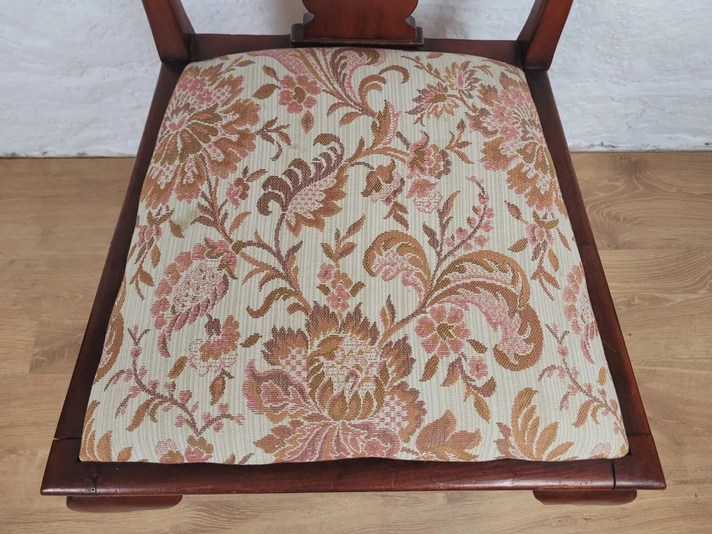 Victorian Dining Chairs Pair Upholstered Floral Queen Anne Postage Available