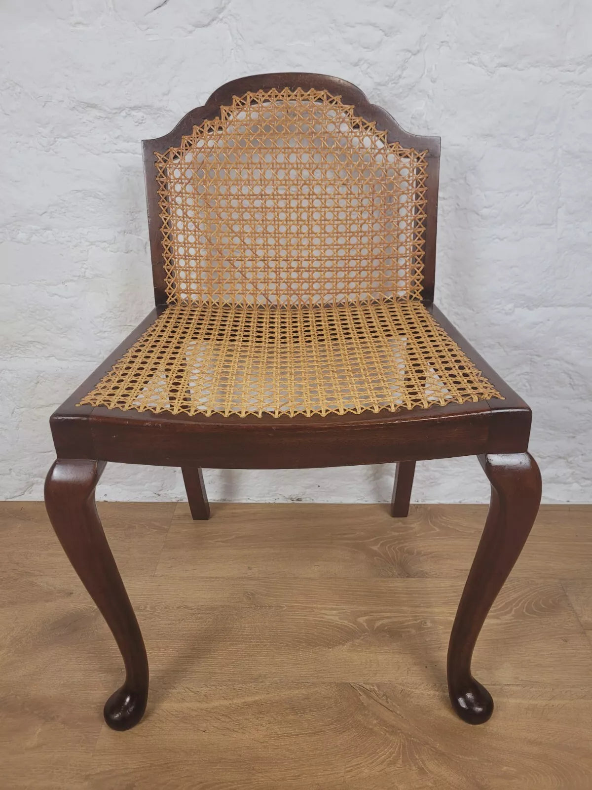 Victorian Cane Bedroom Chair Queen Anne Antique Mahogany Postage Available