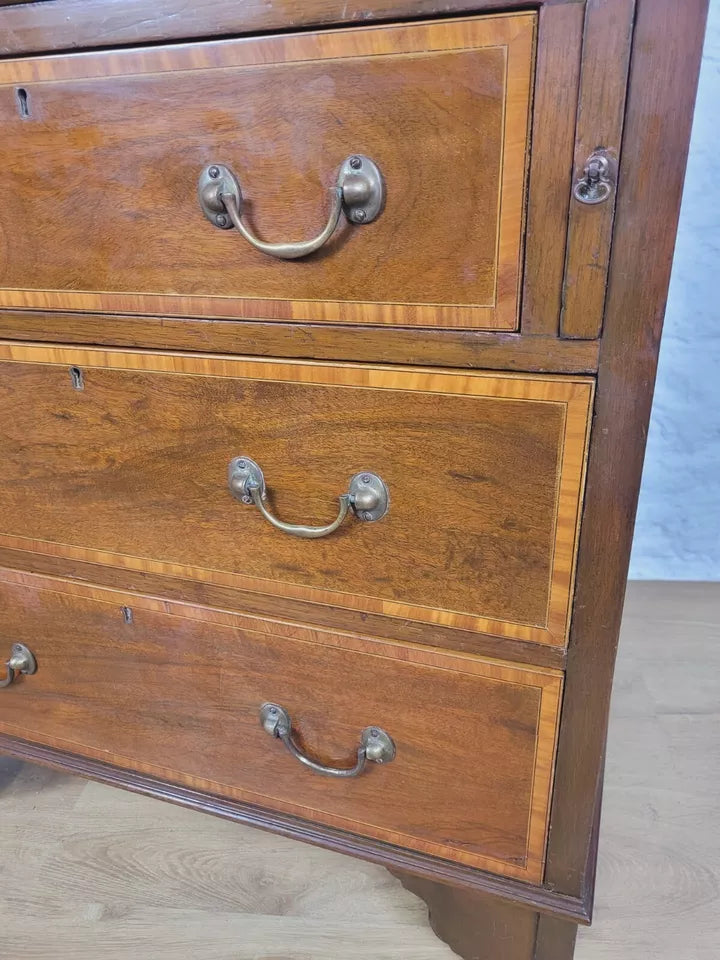 Edwardian Inlaid Writing Bureau Desk Shell Motif Mahogany Delivery Available