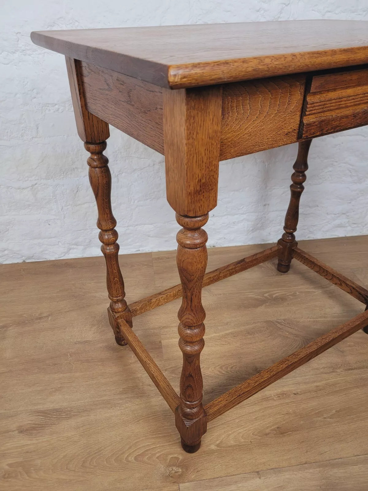 English Side Table Oak Mid Century Hall Table Drawer Country Postage Available