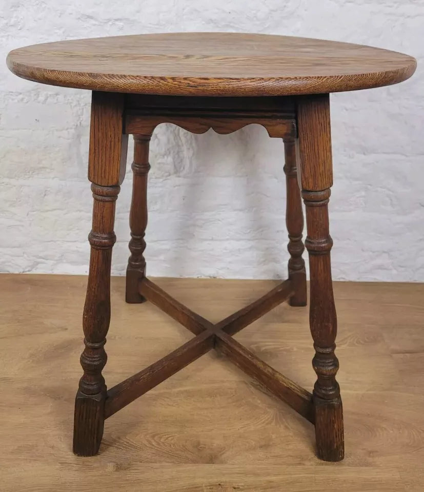 Circular Oak Side Table Country Carved 19th Century Postage Available