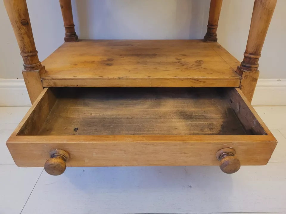 Pine Wash Stand Victorian Carved English 19th Century Country Delivery Available