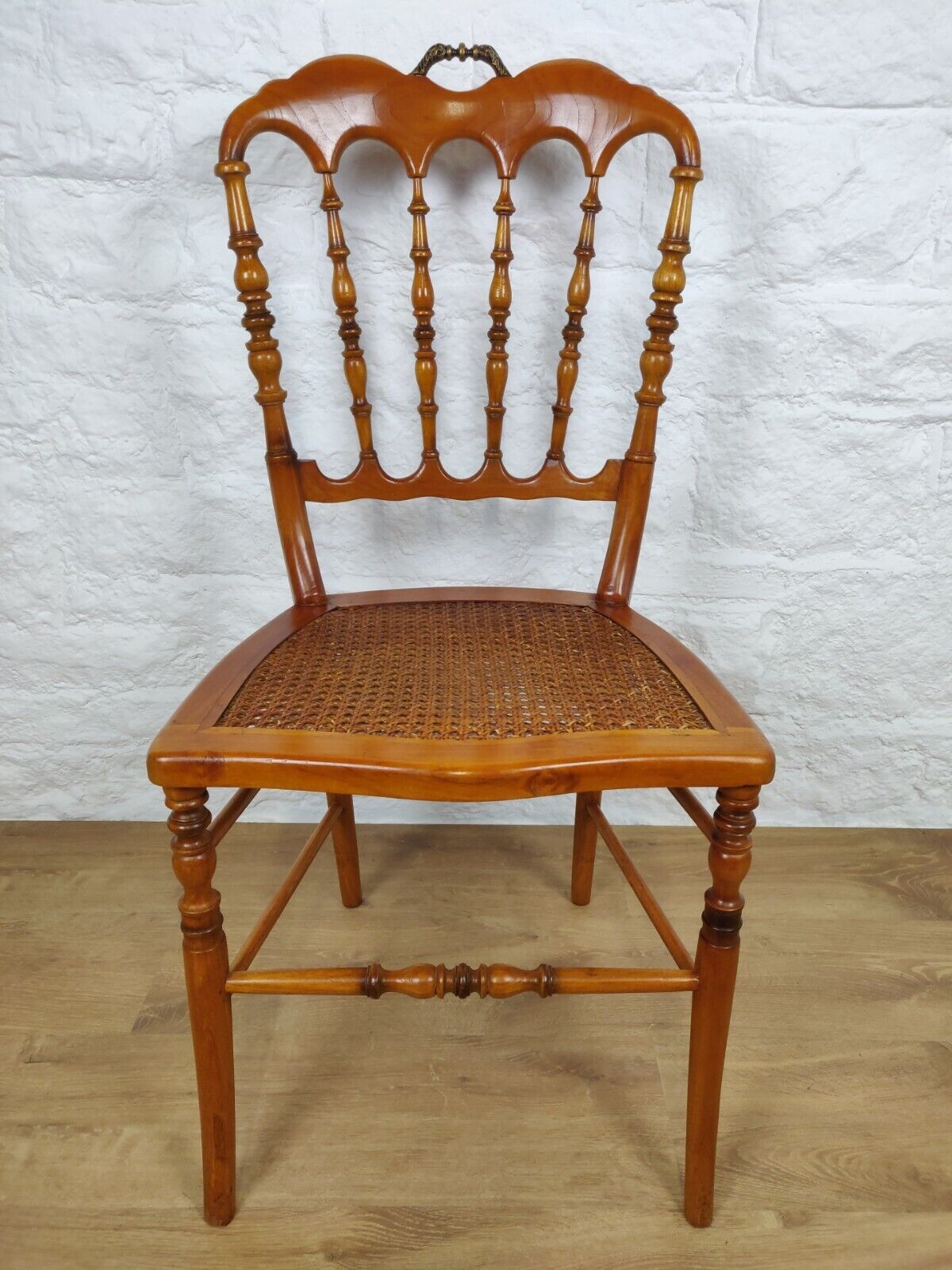 Fruitwood Bobbin Chair Cane Seat Turned Legs Chiavari Style Postage Available