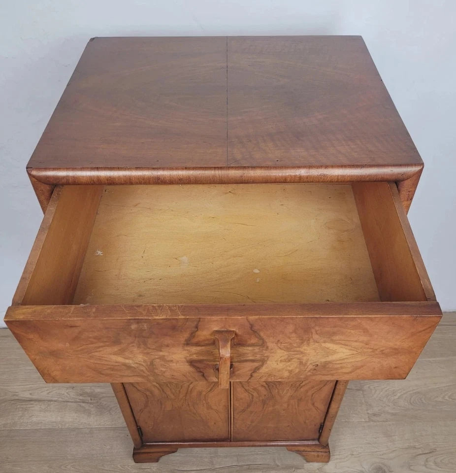 Walnut Cocktail Cabinet Art Deco 1950's Mid Century Vintage Postage Available