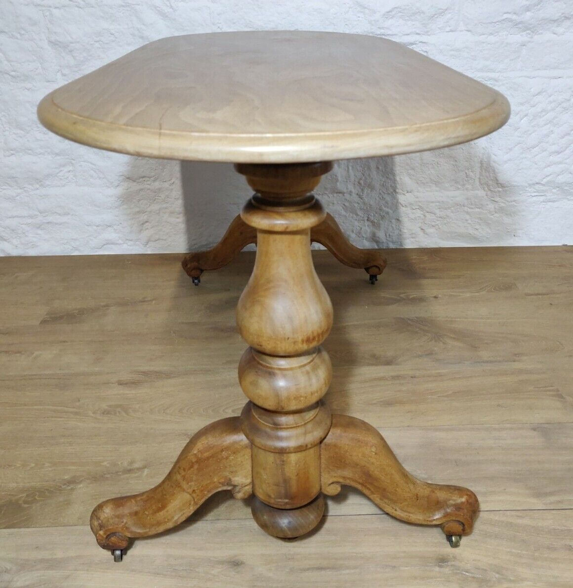 Victorian Oval Window Table Beech Baluster Supports Postage Available