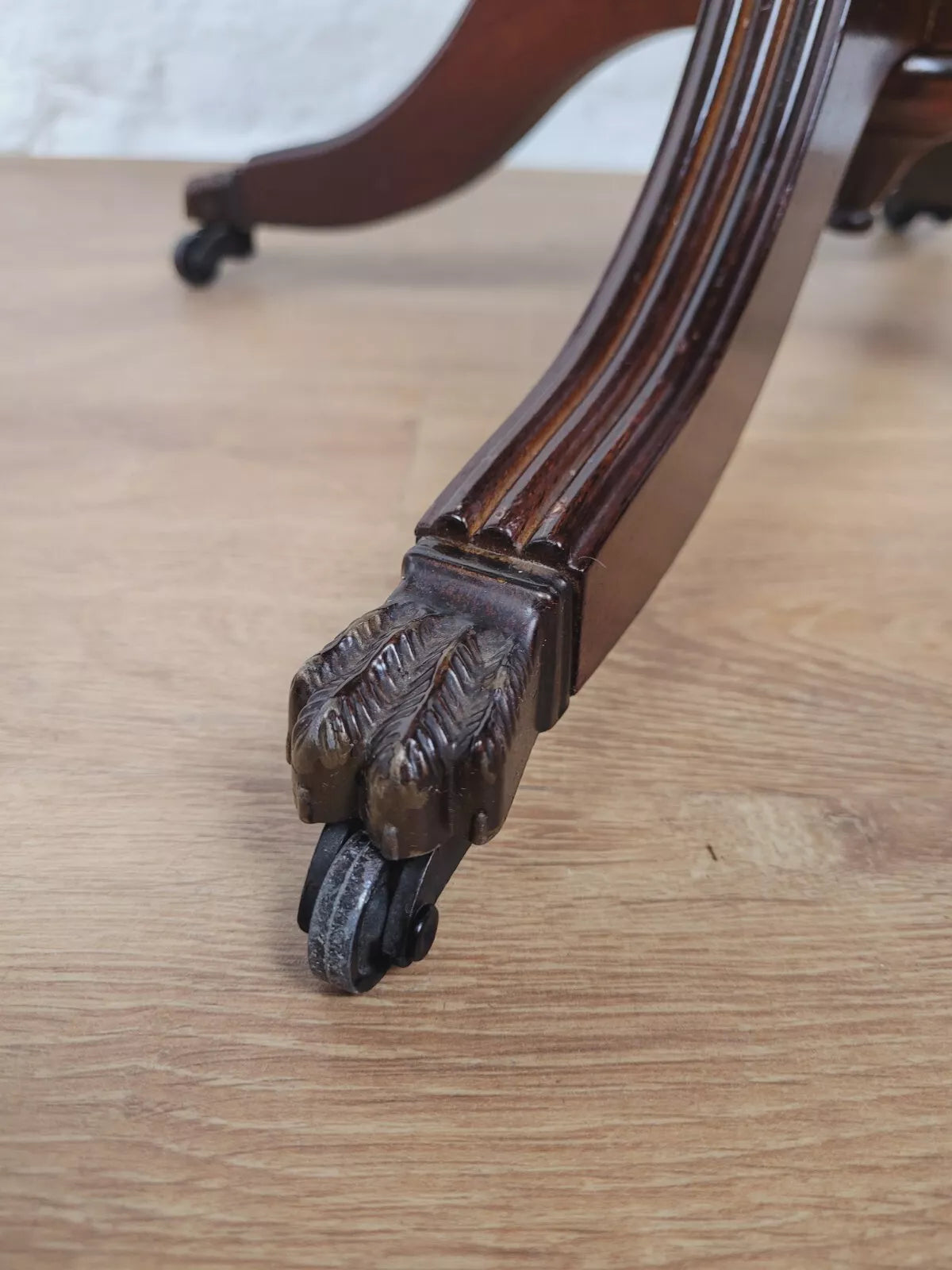 Victorian Drum Side Table Round Inlaid Paw Castors Drawers Postage Available