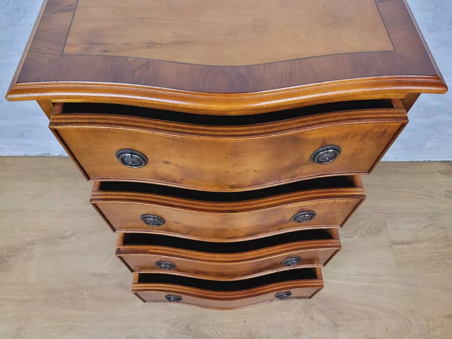 Walnut Chest Of Drawers Serpentine Reproduction Vintage Postage Available