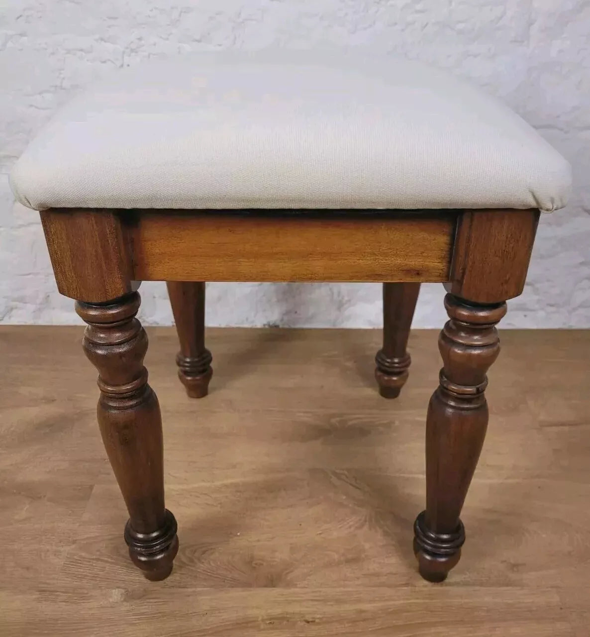 Willis Gambler Dressing Stool Vintage Mahogany Upholstered Postage Available