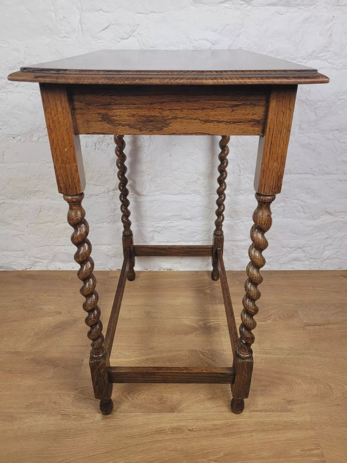 Barley Twist Side Table Oak Country English Antique Postage Available