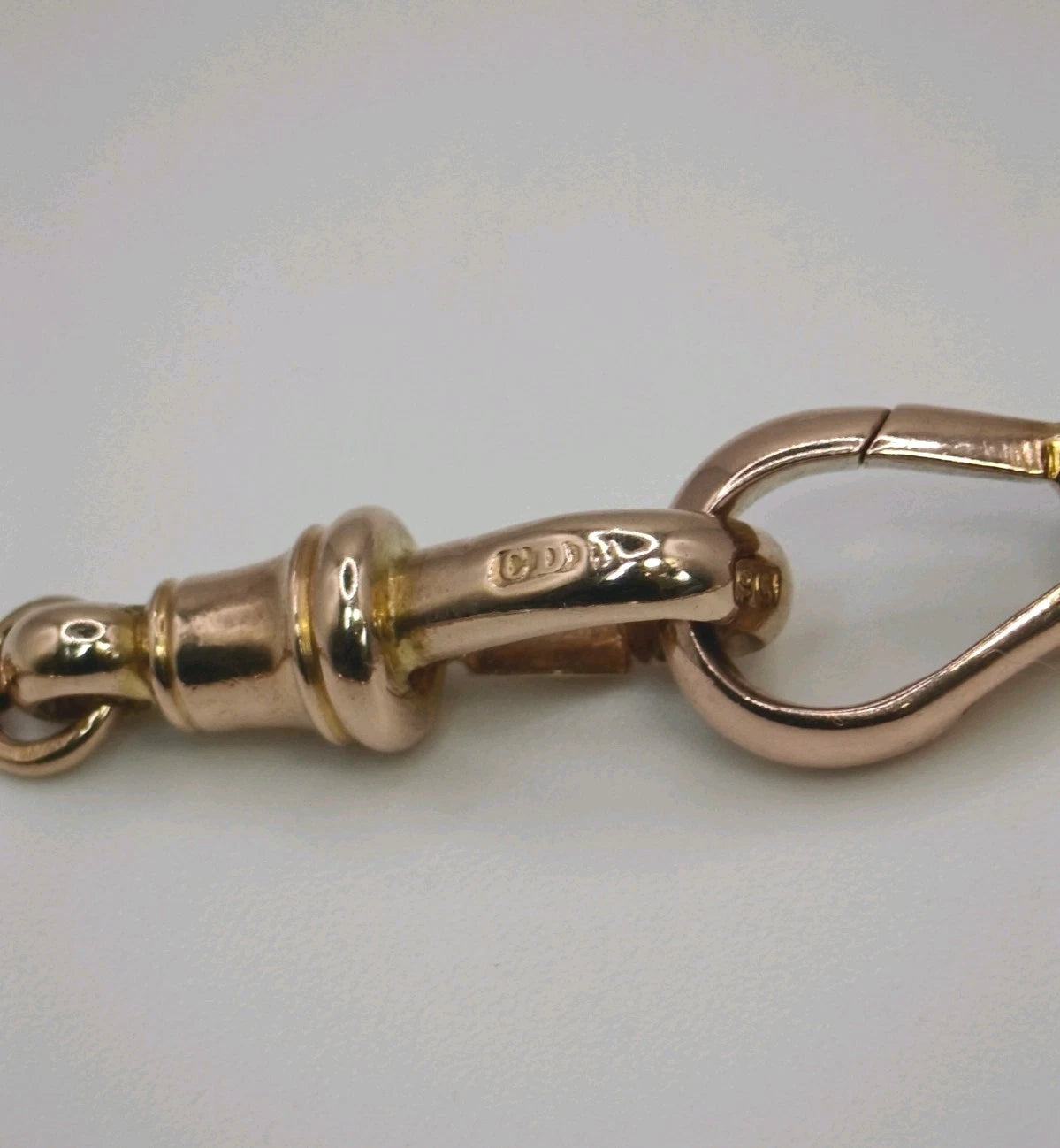 9ct Gold Albert Necklace T-Bar Victorian Charles Daniel Broughton 16.5" Postage