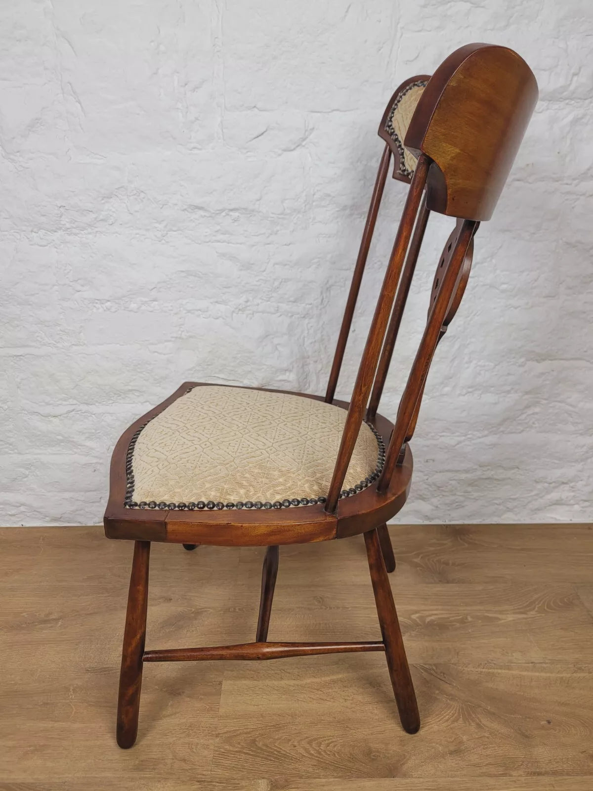 Vintage Bedroom Chair Pierced Back Upholstered Country Postage Available