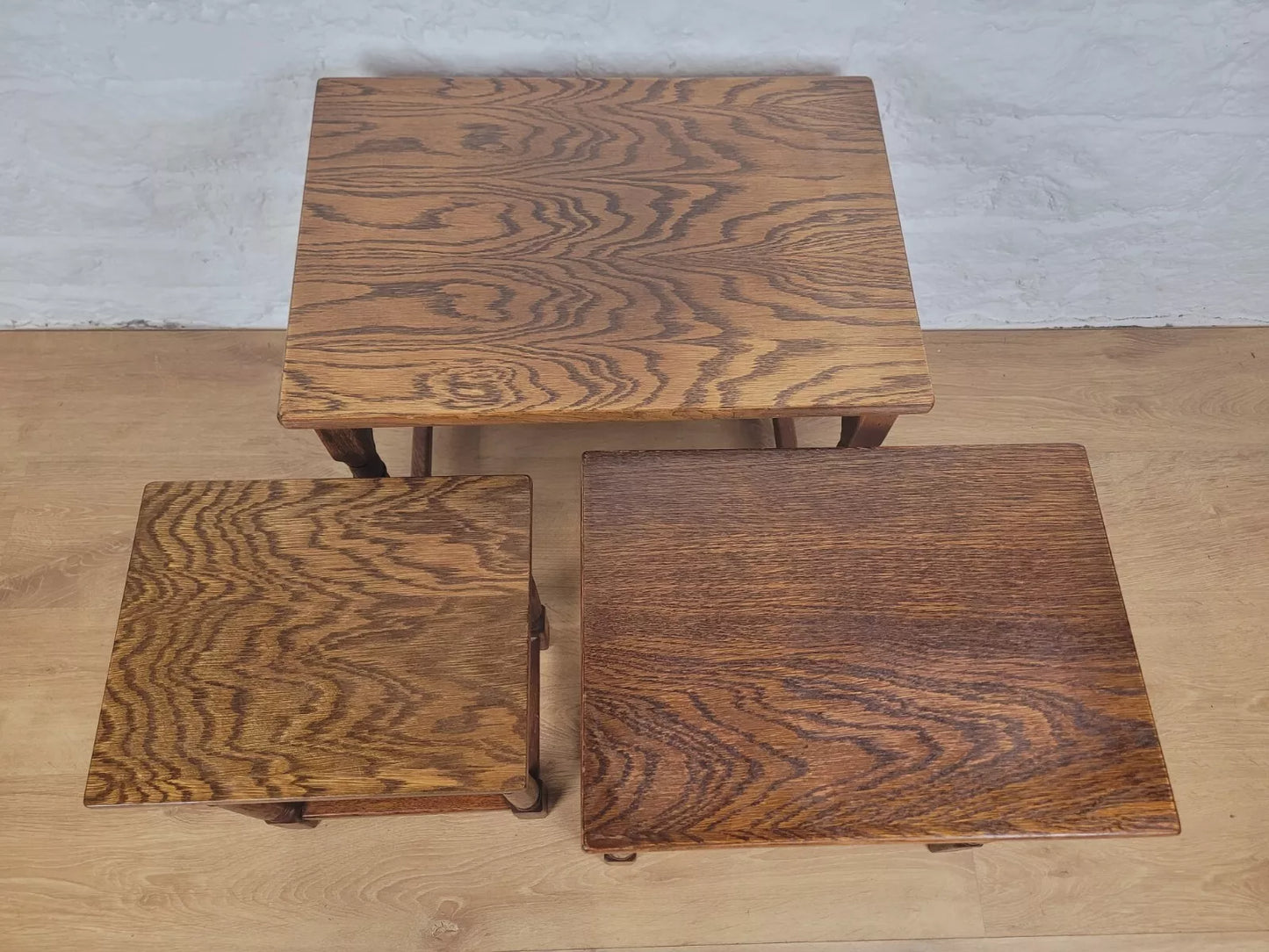 Vintage Nest of Tables Oak Country Rectangular Postage Available