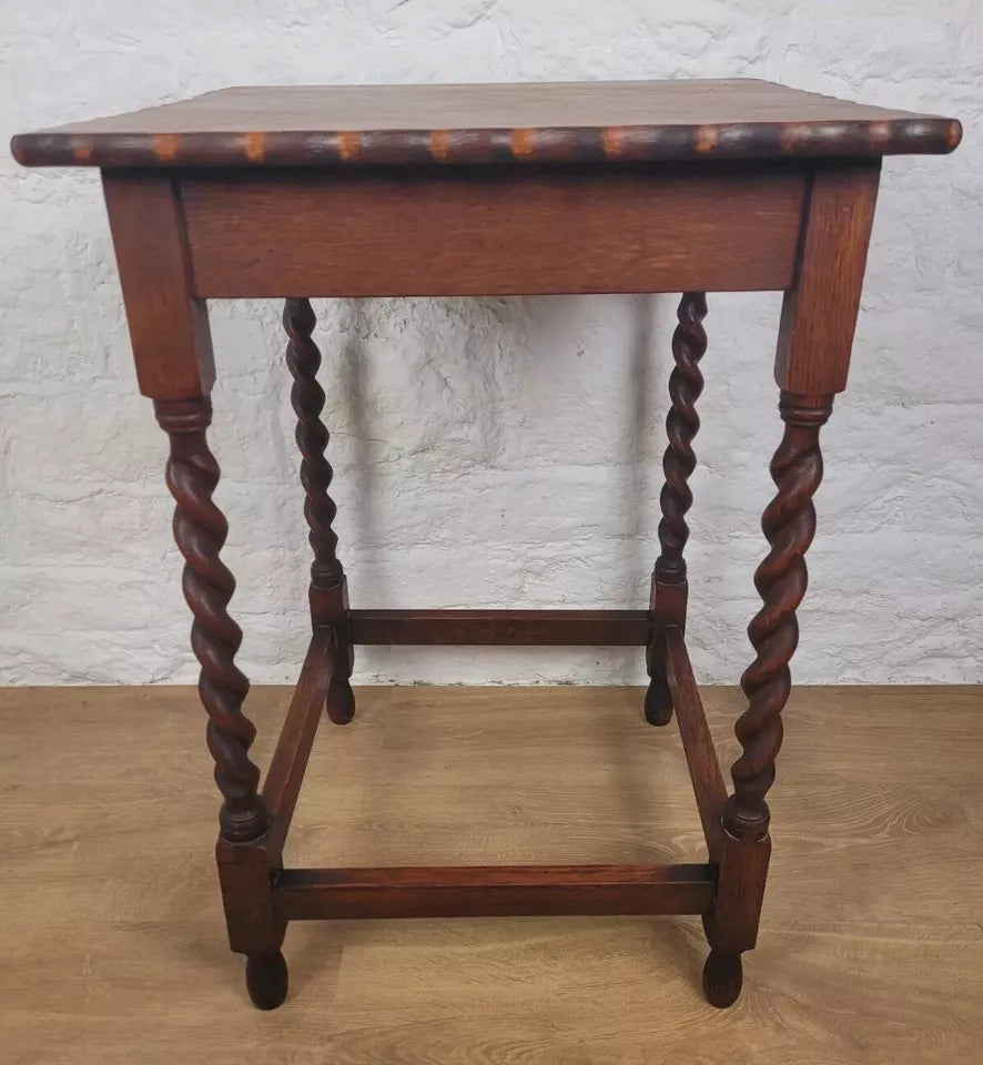 Barley Twist Side Table Pie Crust Country English Mahogany Postage Available