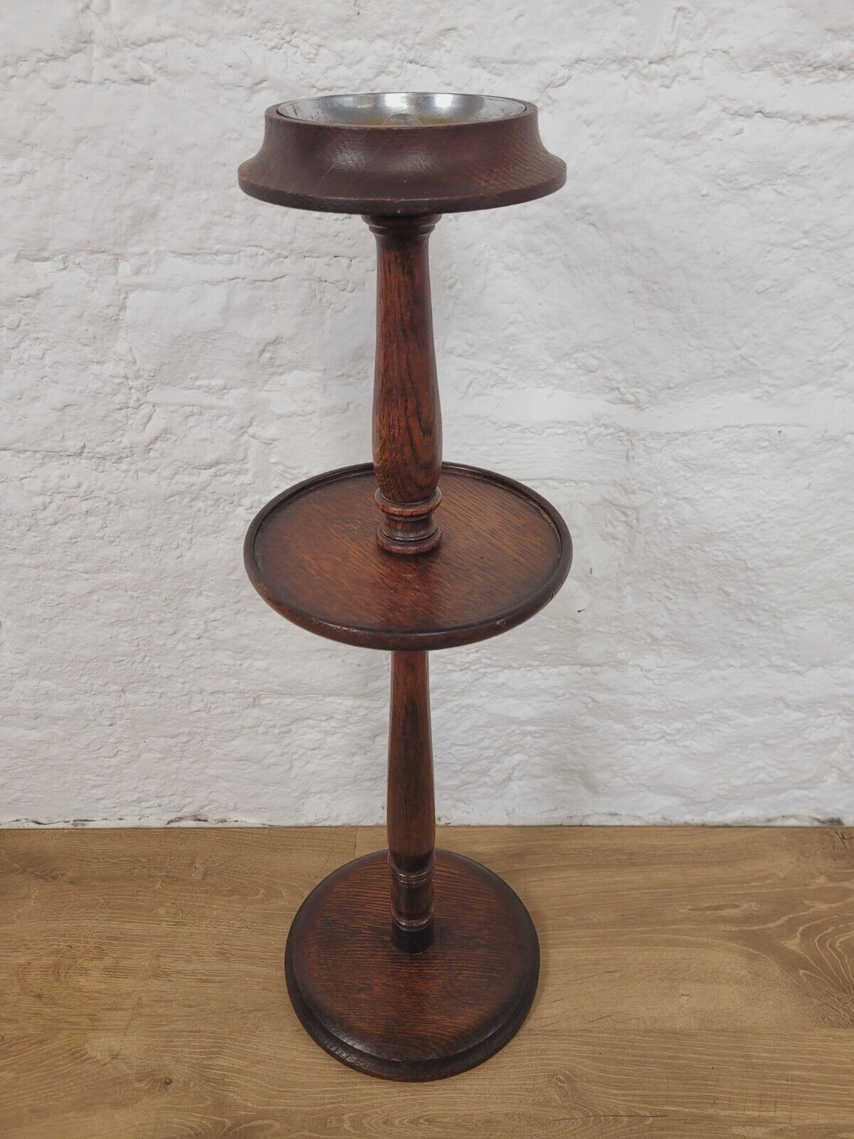 English Smokers Stand Ashtray Shelf Mahogany Victorian Postage Available